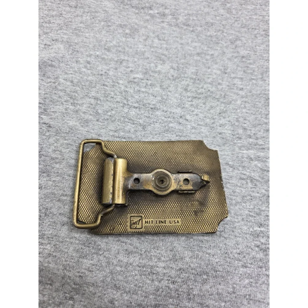 Vintage BC Square Dance Jamboree Solid Brass Canada Belt Buckle